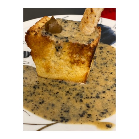 verrine de préparation pour brouillade à la truffe noire